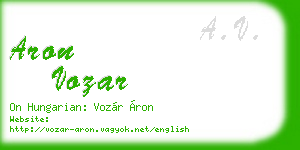aron vozar business card