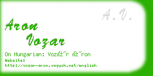 aron vozar business card